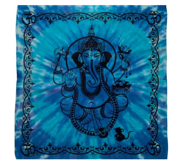 Home Decor -Altar Cloth -Ganesha -Bleu