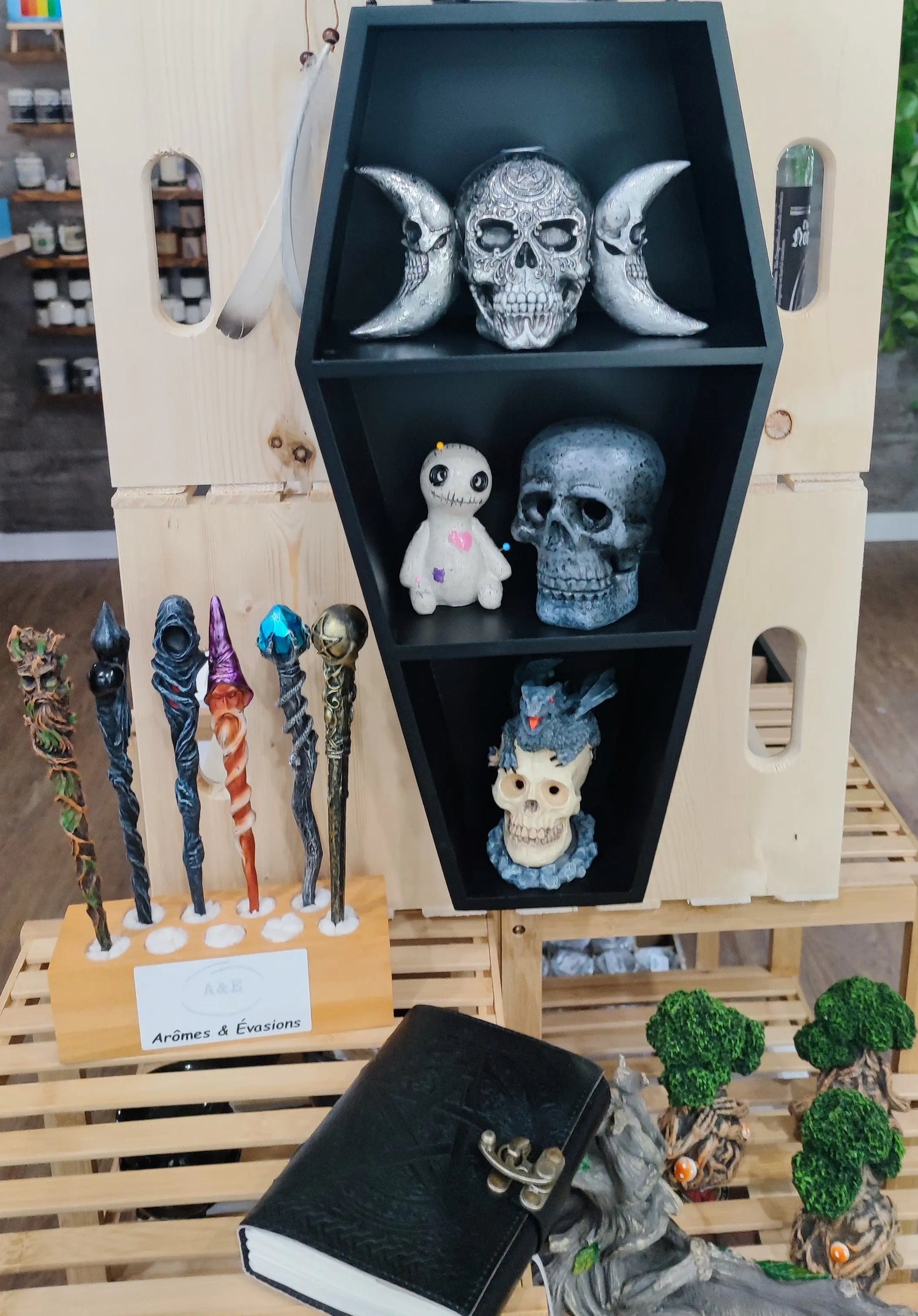 Home Decor -Coffin Shelving Display