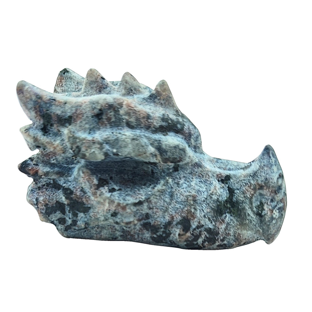 Home Decor -Dragon Head -Flame Stone -Carved -2.75''H