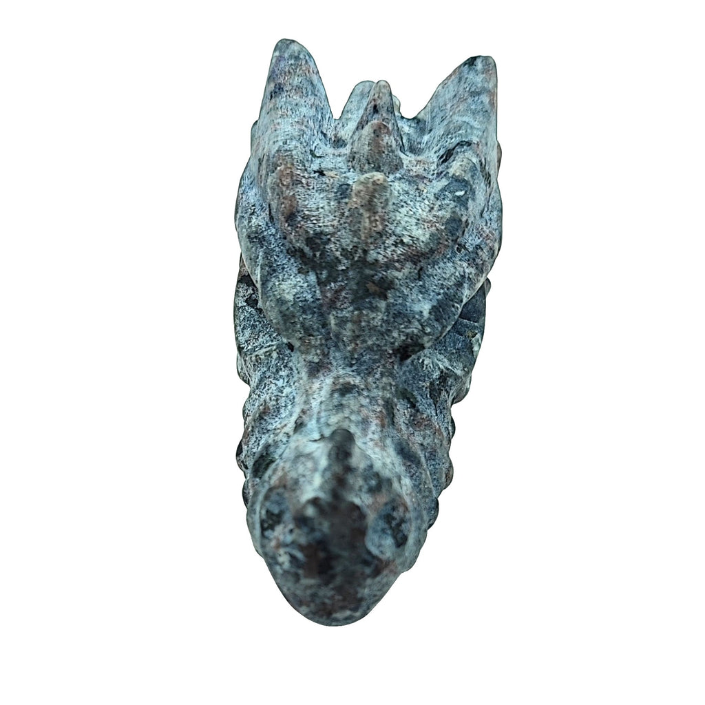 Home Decor -Dragon Head -Flame Stone -Carved -2.75''H