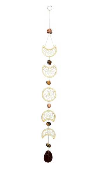 Home Decor -Dreamcatcher String -Natural with Stones -Moon Phases