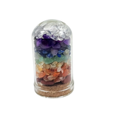 Home Decor - Small Decorative Bell - 7 Chakras - Mixed Gemstones Chips - 15ml