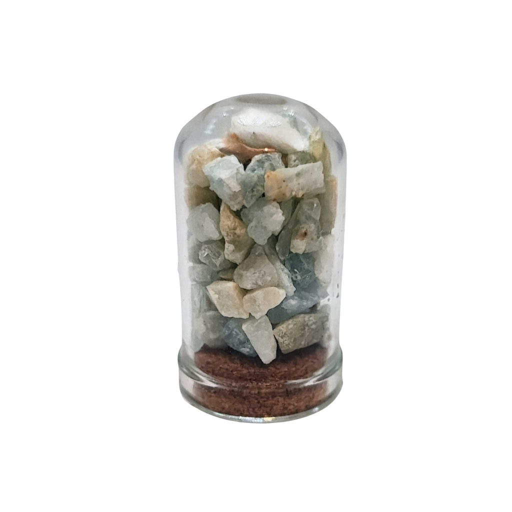 Home Decor -Small Decorative Bell -Natural Aquamarine -15ml -Crystal Specimen -Aromes Evasions 