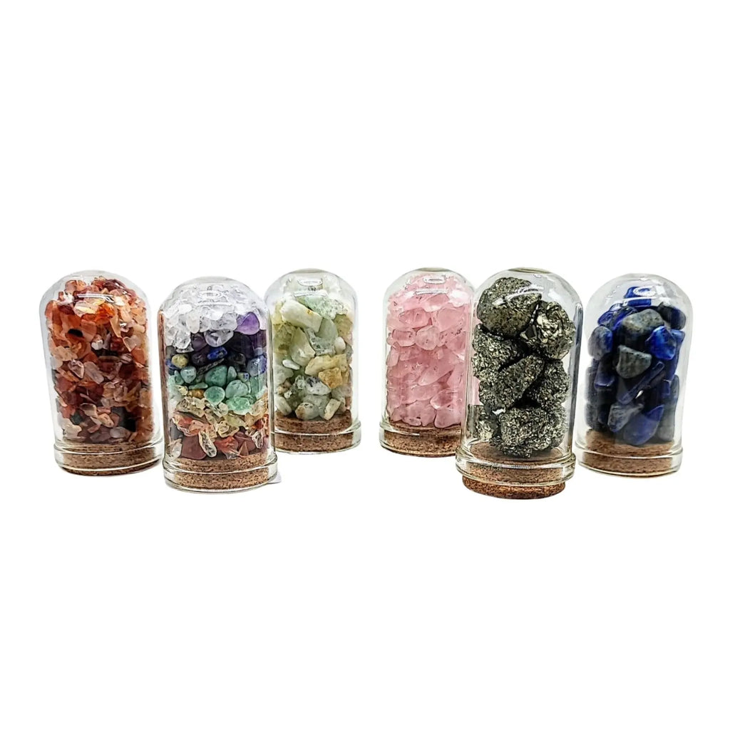 Home Decor -The Collection -Small Decorative Gemstone Chips Glass Bell