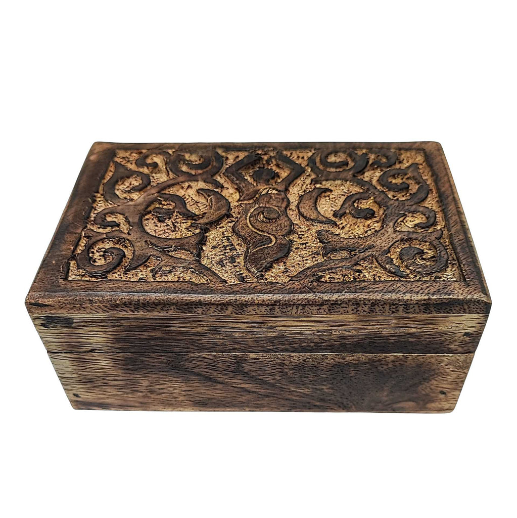 Home Decor -Wood Box -3 D Carved -Earth Goddess