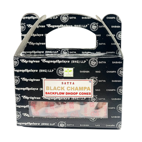 Incense -Satya -Backflow Cones -Black Champa -24 Cones