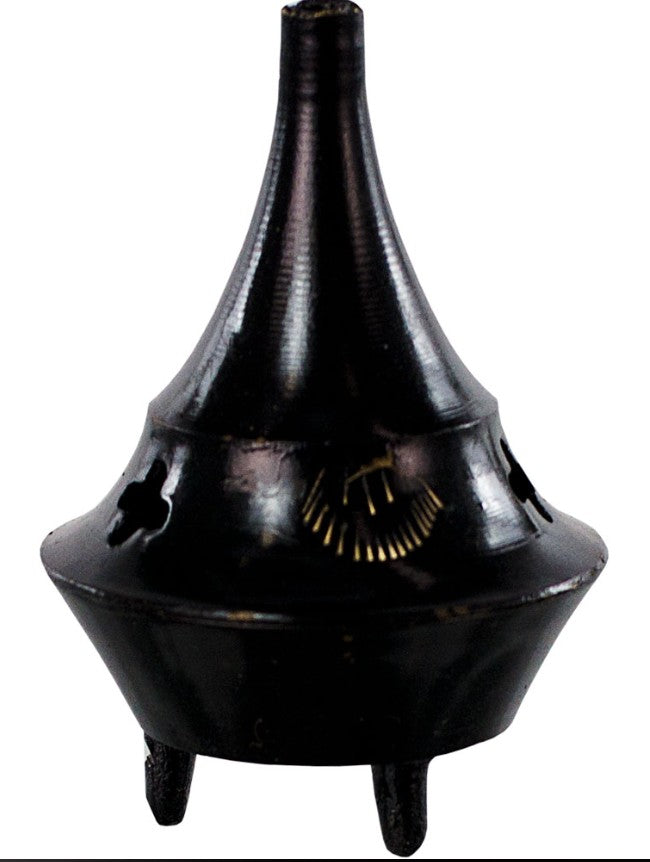 Incense Burner -Cone -Black Brass