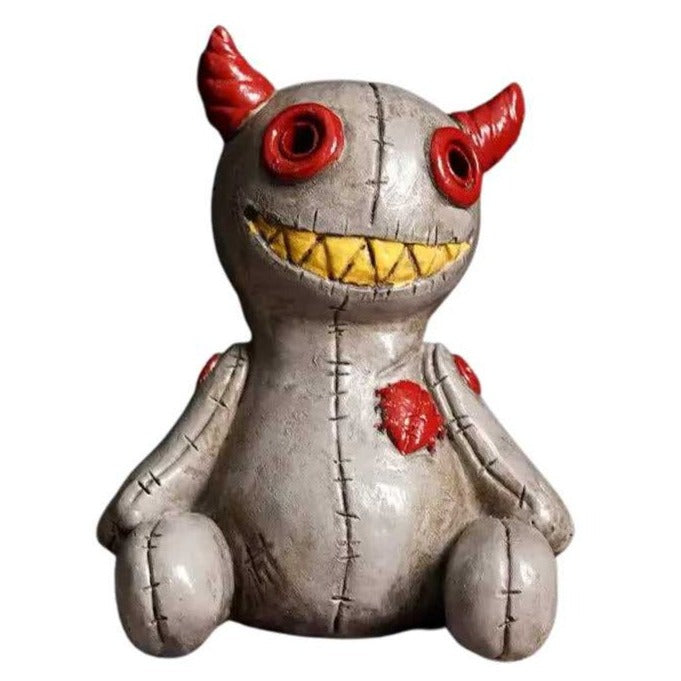 Incense Burner -Cone -Ceramic -Devil Horns Voodoo Doll