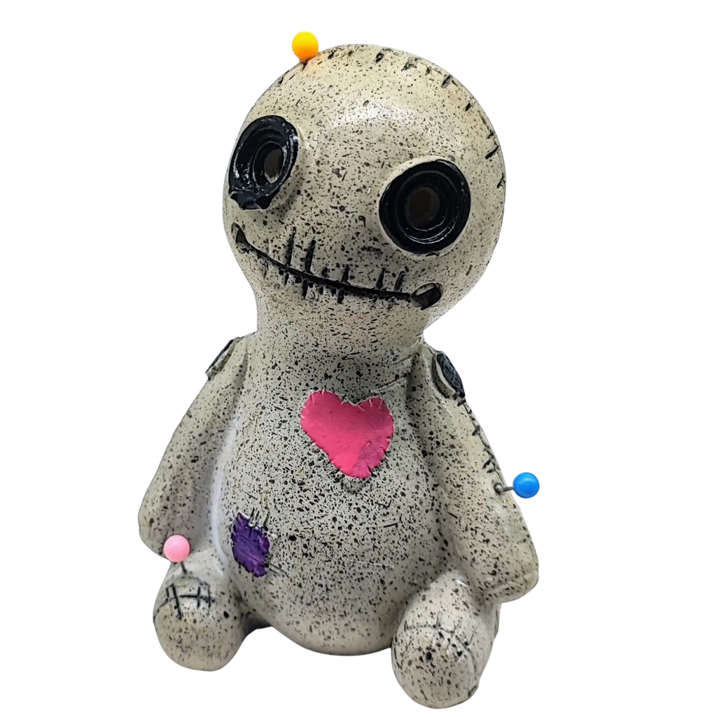 Incense Burner -Cone -Ceramic Voodoo Doll with Needles and Patches