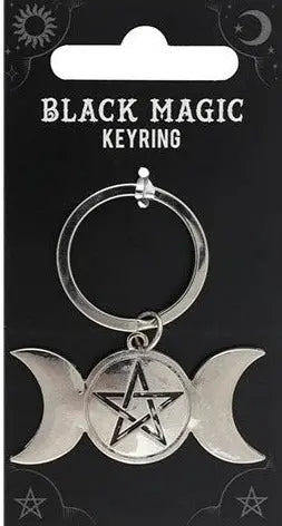 Keychain -Gothic Style -Triple Moon