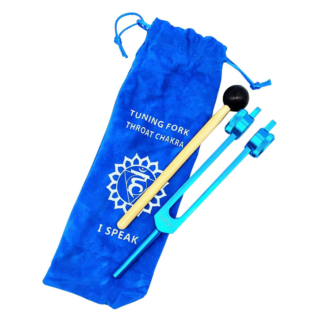 Meditation Accessories -Chakra Tuning Fork -Colored Velvet Bag 5e