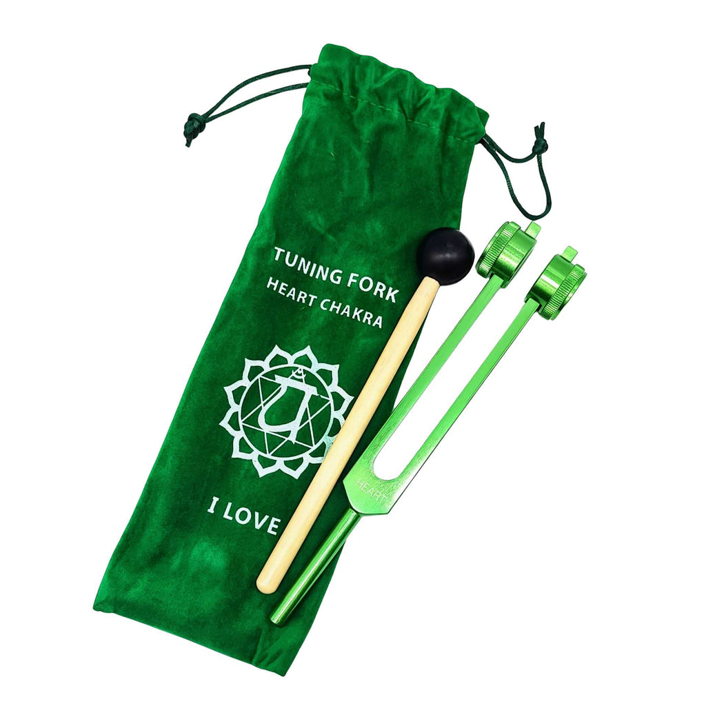 Meditation Accessories -Chakra Tuning Fork -Colored Velvet Bag 4e