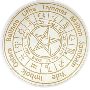Metaphysical Tools -Wood Crystal Grid -Pagan Calendar