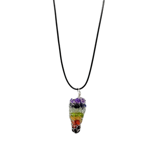 Necklace -7 Chakras -Crystal Chips -Wire Wrapped