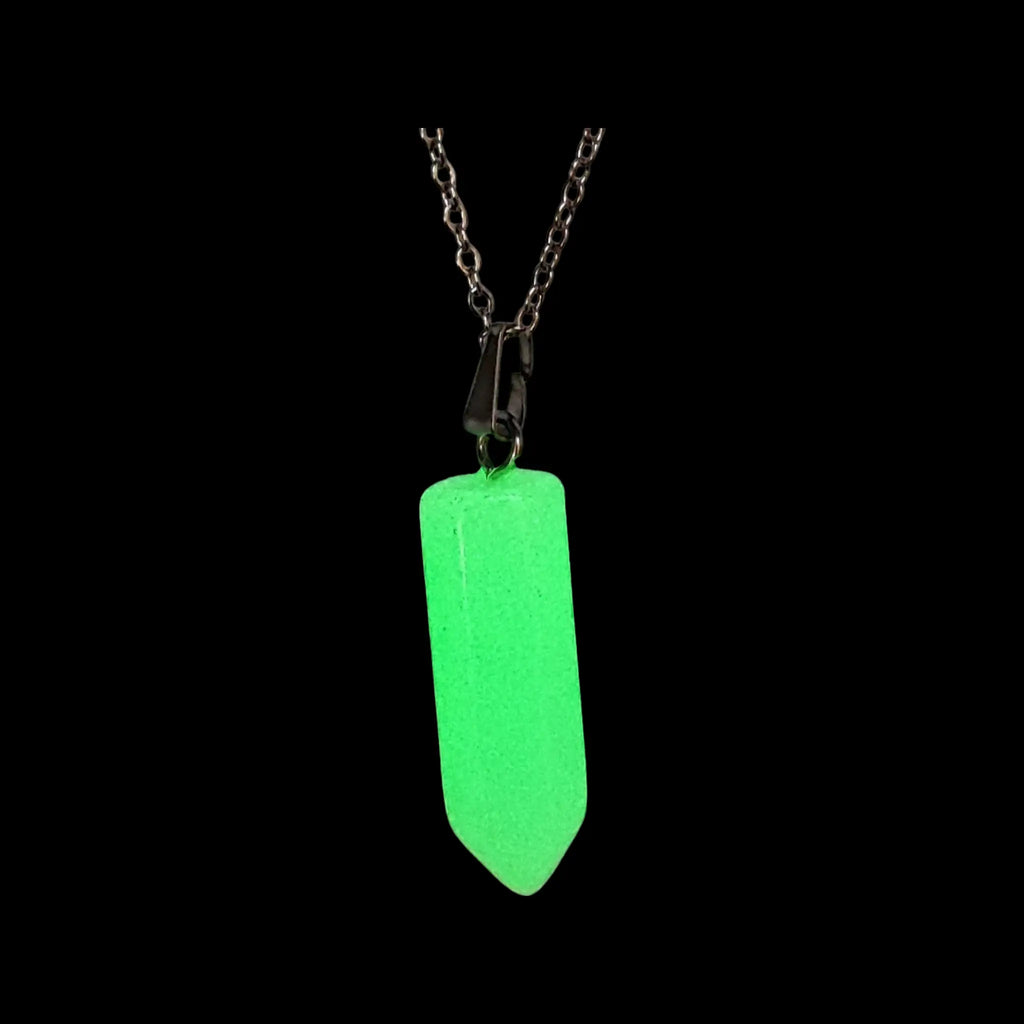 Necklace -Bullet Point -Gemstone Pendant -Fluorescent