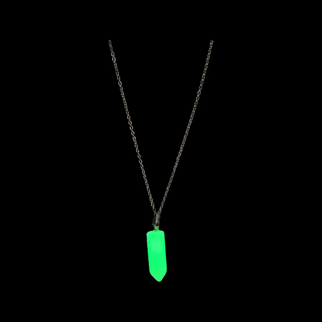 Necklace -Bullet Point -Gemstone Pendant -Fluorescent