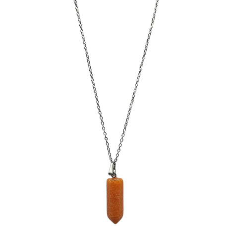 Necklace -Bullet Point -Gemstone Pendant -Red Aventurine