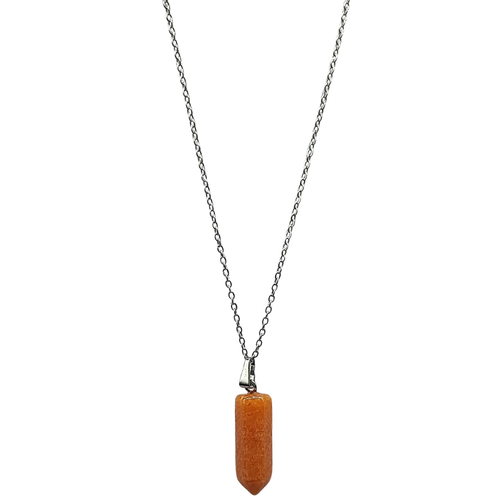 Necklace -Bullet Point -Gemstone Pendant -Red Aventurine