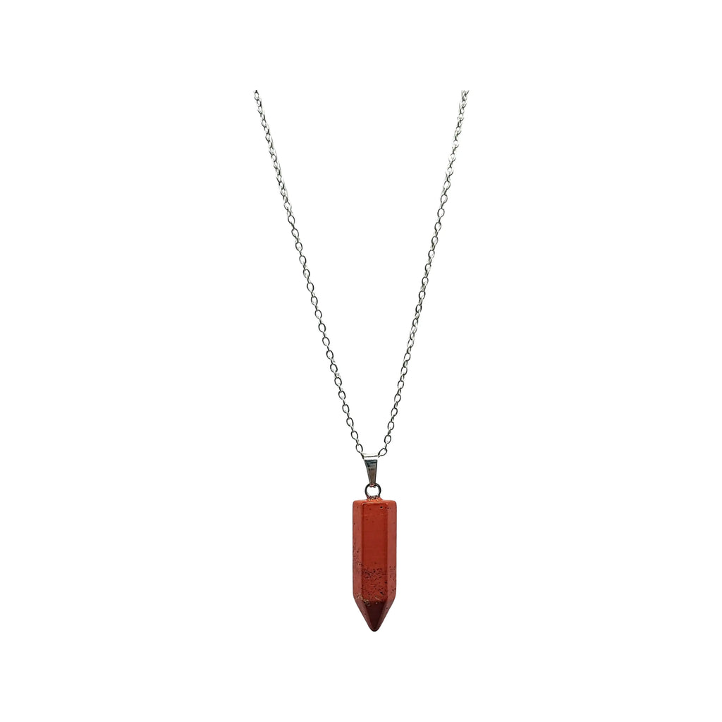 Necklace -Bullet Point -Gemstone Pendant -Red Jasper