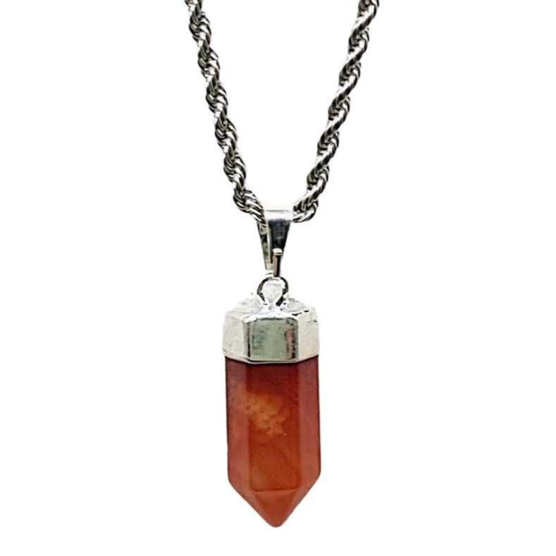 Necklace -Carnelian -Point - -Aromes Evasions 