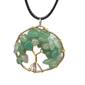 Necklace -Copper Wire Wrap -Tree of Life & Green Aventurine