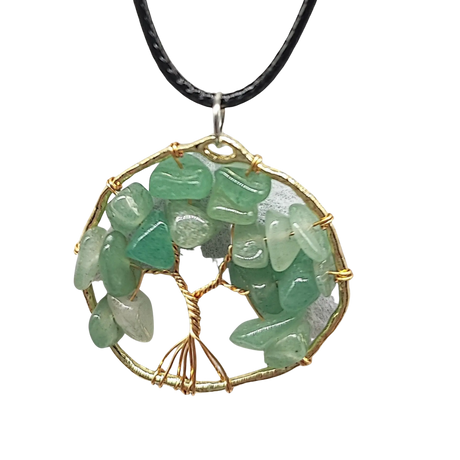 Necklace -Copper Wire Wrap -Tree of Life & Green Aventurine