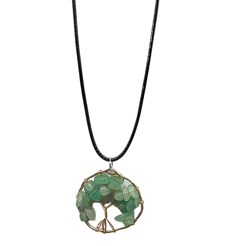 Necklace -Copper Wire Wrap -Tree of Life & Green Aventurine
