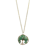 Necklace -Copper Wire Wrap -Tree of Life & Green Aventurine