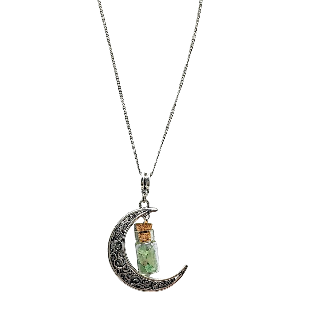 Necklace -Crescent Moon -Green Aventurine