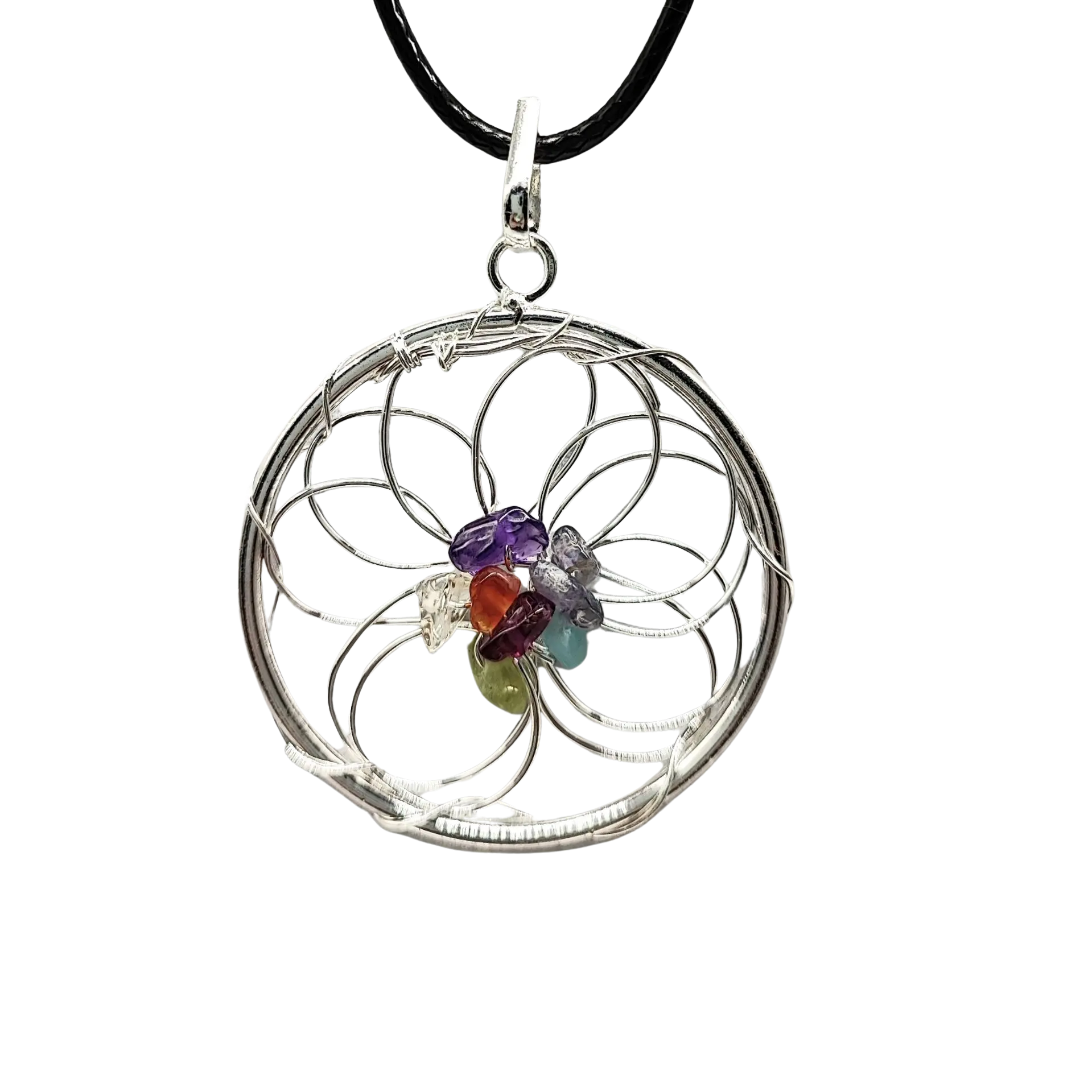 Flower of life silver 2025 pendant
