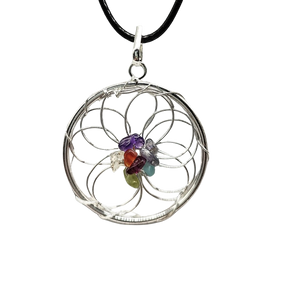 Necklace -Dream Catcher -Flower of Life -7 Chakras