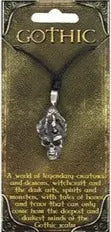 Necklace -Gothic Amulet Charm -Hand Holding Skull