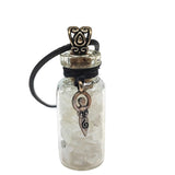 Necklace -Moonstone Rainbow Gemstone with Goddess -Bottle