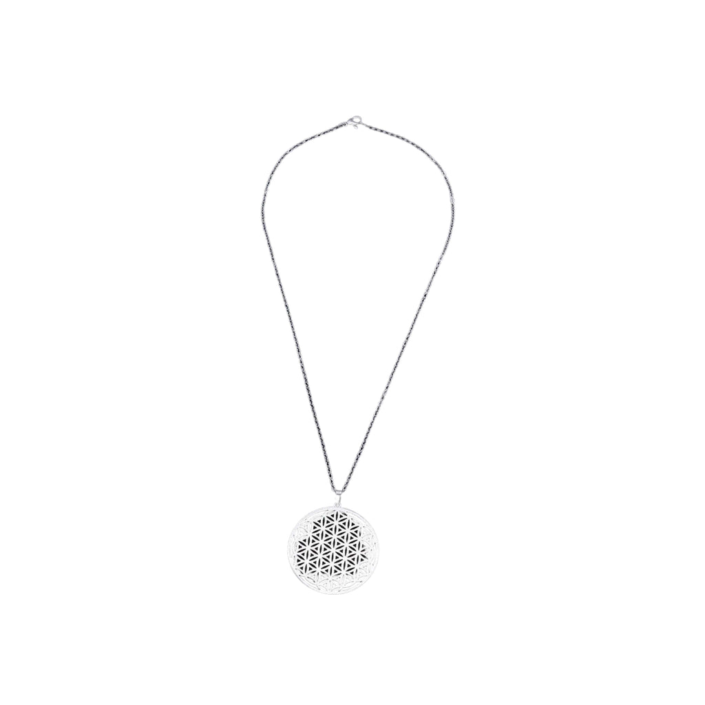 Necklace -Stainless Steel Pendant -Flower of Life