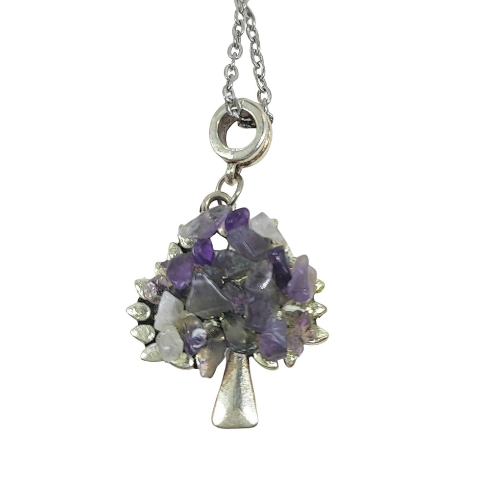 Necklace -Tree of Life Gemstone Pendants -Amethyst