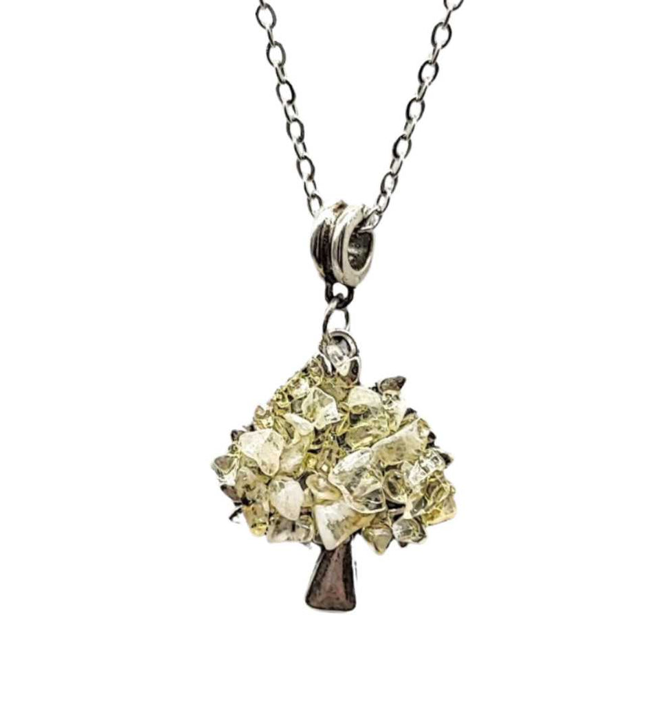 Necklace -Tree of Life Gemstone Pendants -Crystal Quartz