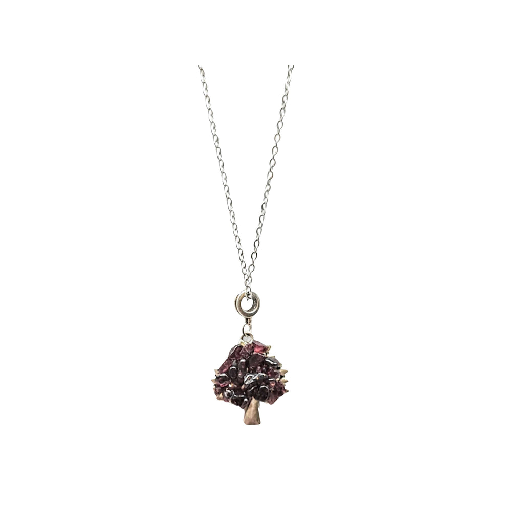 Necklace -Tree of Life Gemstone Pendants -Garnet