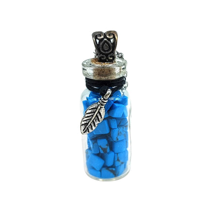 Necklace -Turquoise Gemstone with Leaf -Bottle