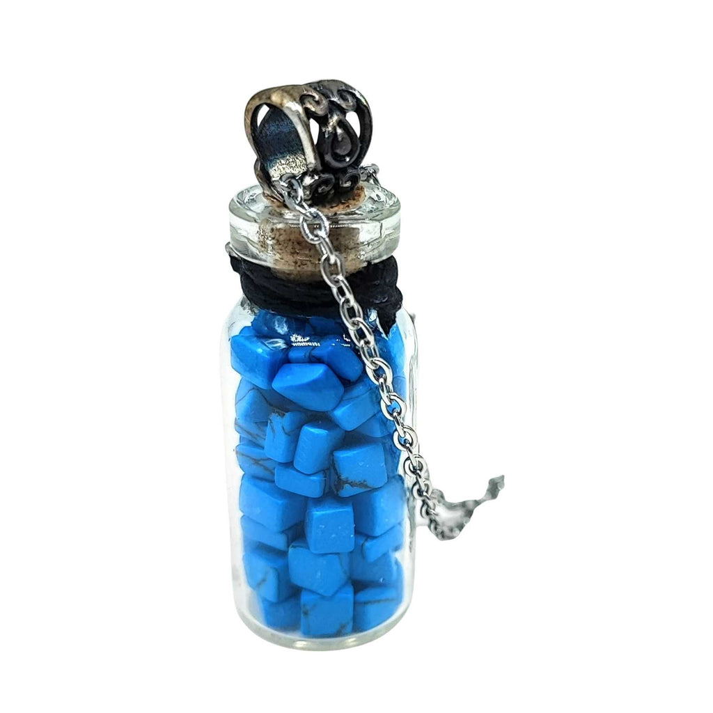 Necklace -Turquoise Gemstone with Leaf -Bottle