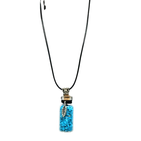 Necklace -Turquoise Gemstone with Leaf -Bottle