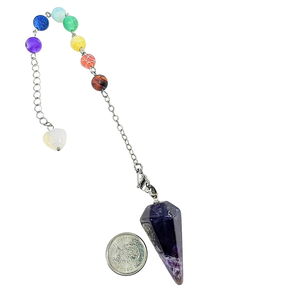 Pendulum -Cone -Amethyst -7 Chakras