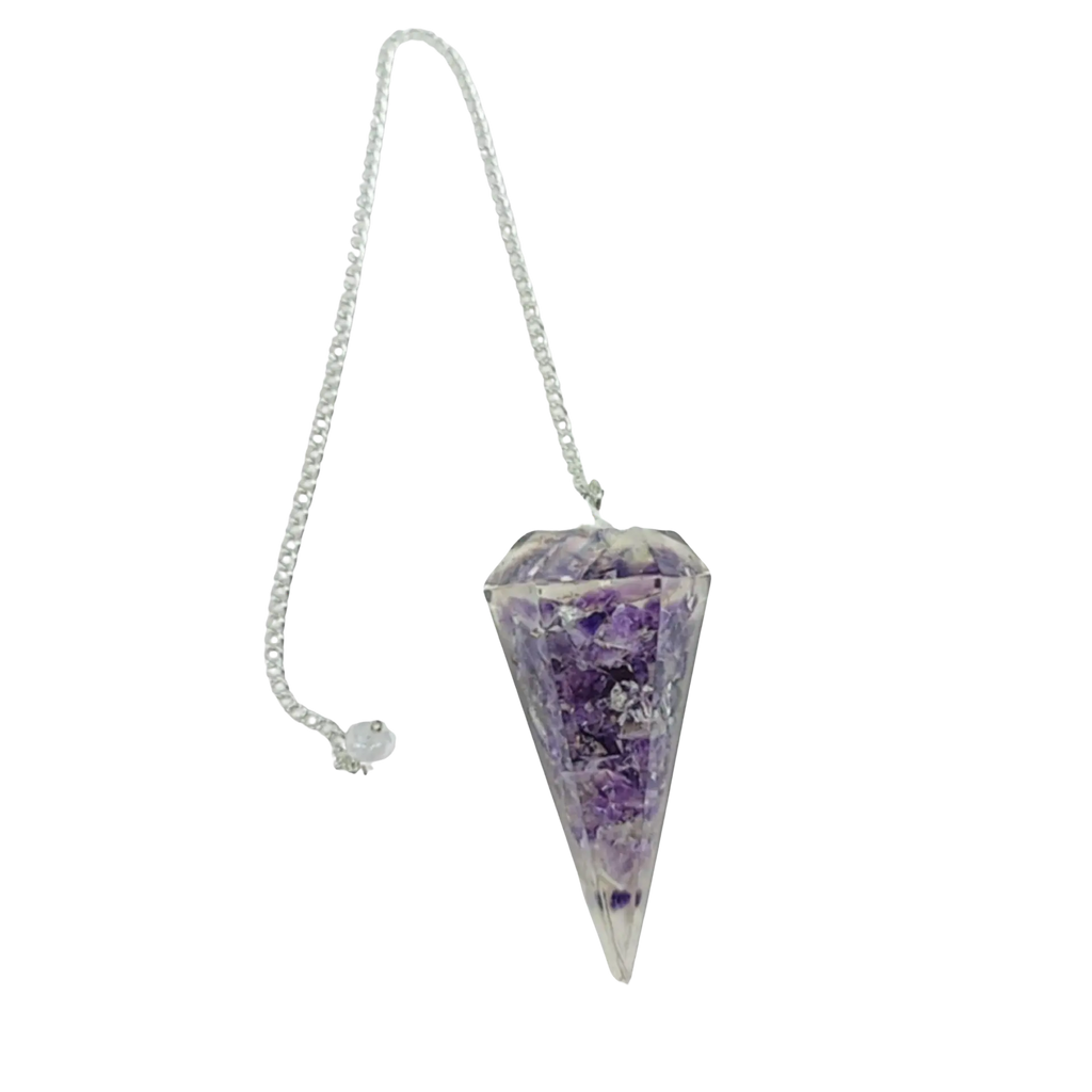 Pendulum -Cone -Chips Gemstone -Amethyst