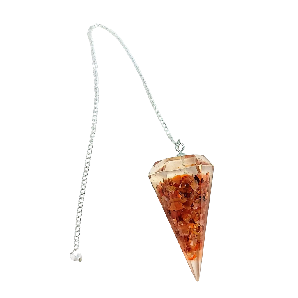 Pendulum -Cone -Chips Gemstone -Carnelian