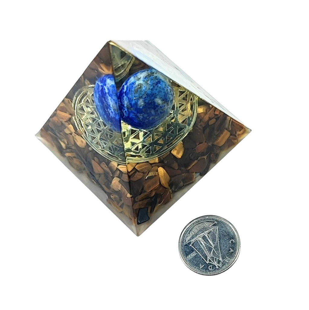 Pyramid -Tiger Eye Gemstones -Lapis Lazuli Moon