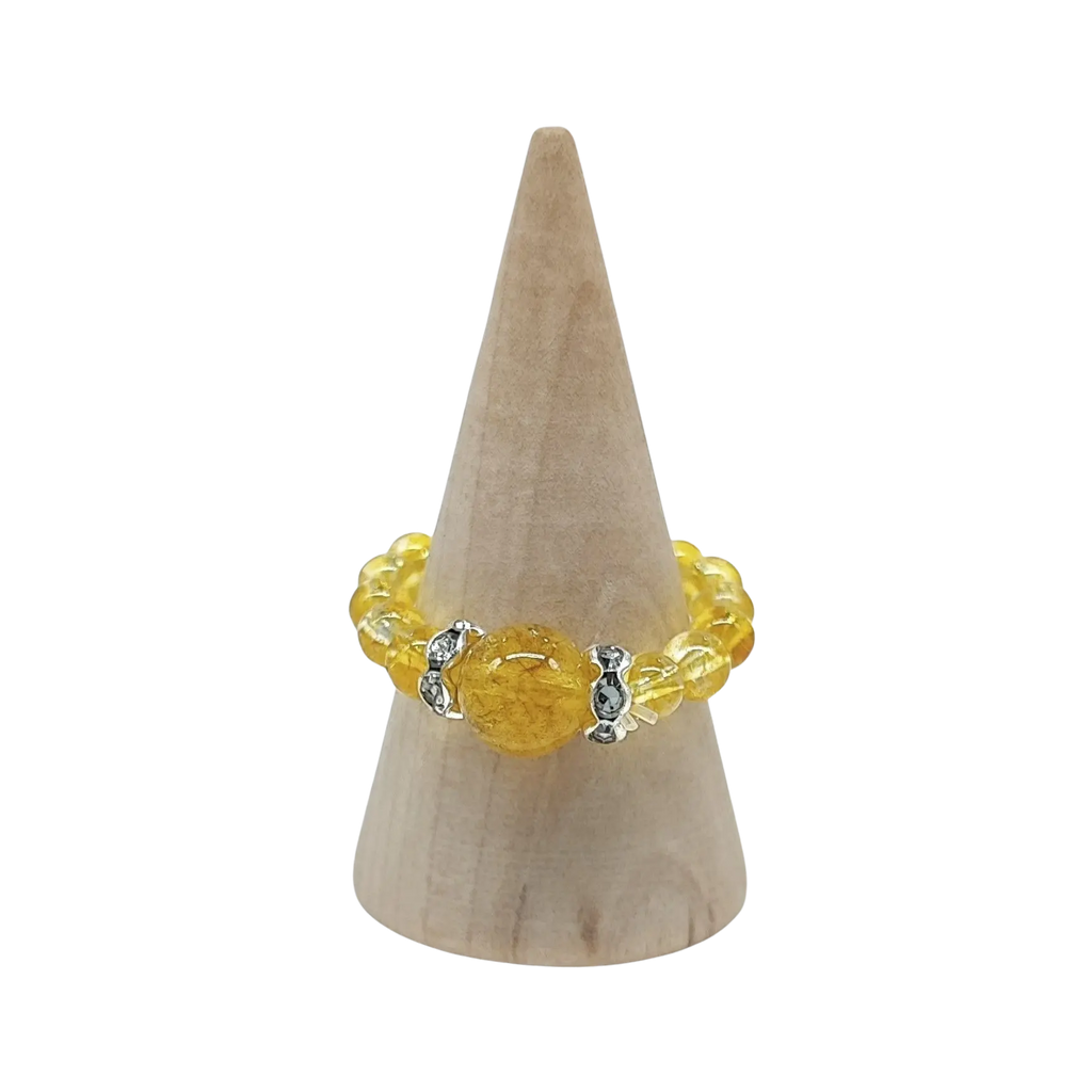 Ring -Beads Stretch Rings -Citrine