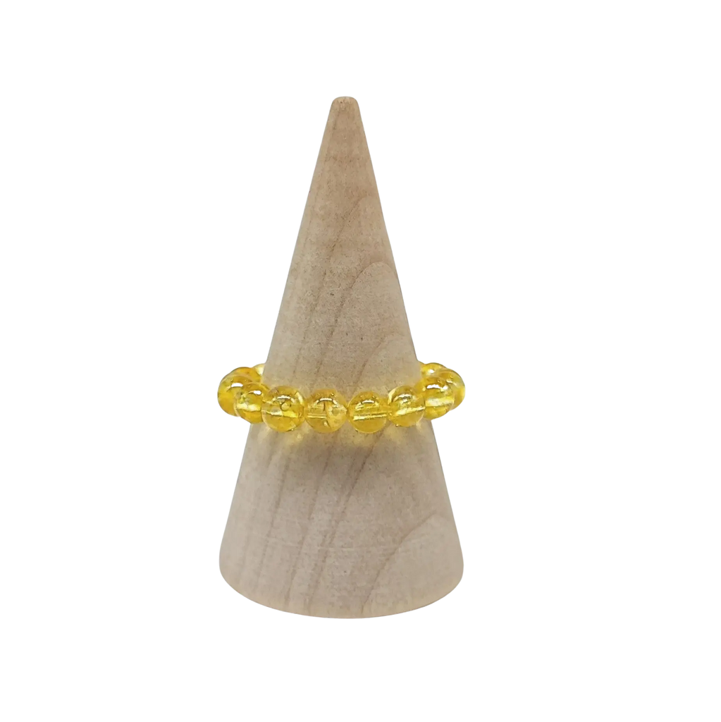 Ring -Beads Stretch Rings -Citrine