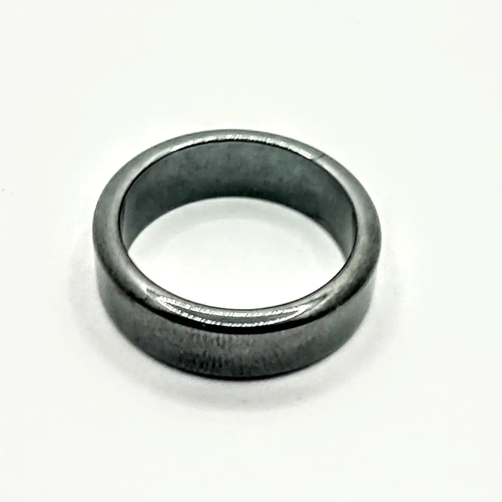 Ring -Hematite -Plain -Band Magnetic -Size 6-10