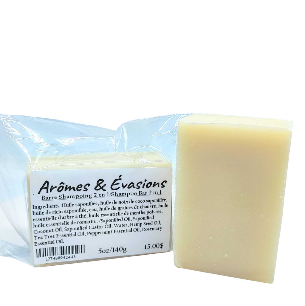 Shampoo Bar & Soap -2 in 1 Therapeutic Shampoo -5oz/140g Arômes & Évasions.