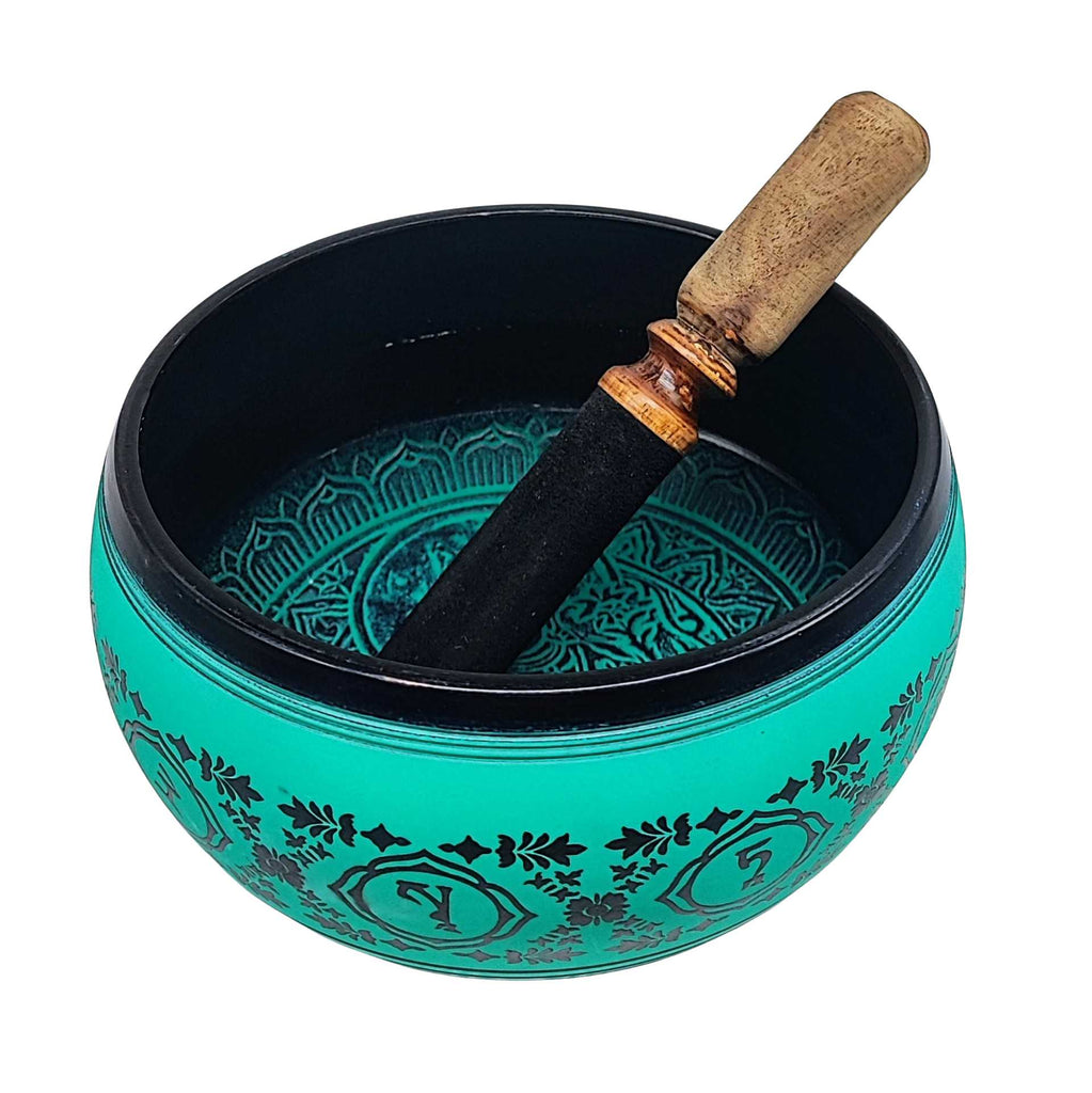 Tibetan Singing Bowl -Green Tara -6″-D#5 Note 440HZ Arômes & Évasions.