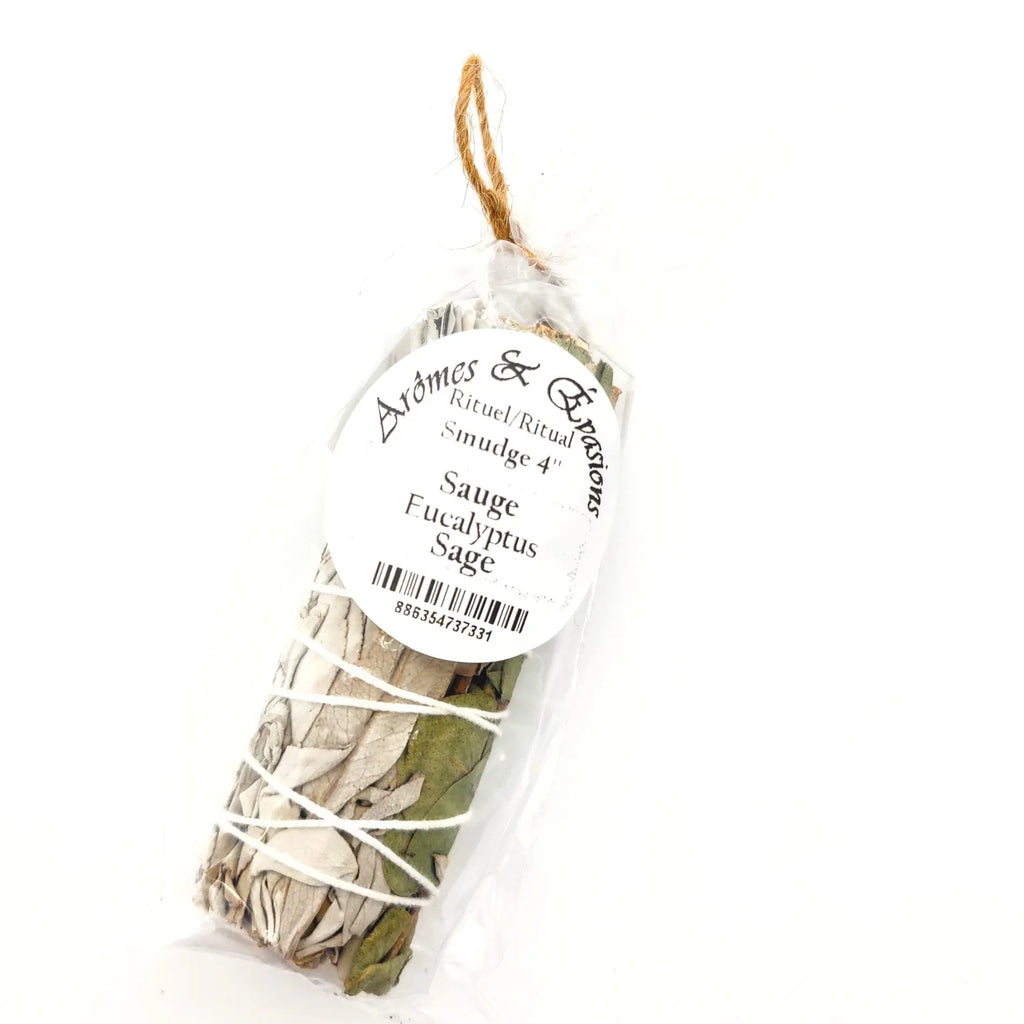 Smudging Incense Stick -White Sage & Eucalyptus -4''